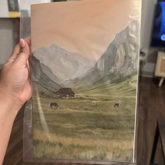 A finished print, sleeved and ready to send